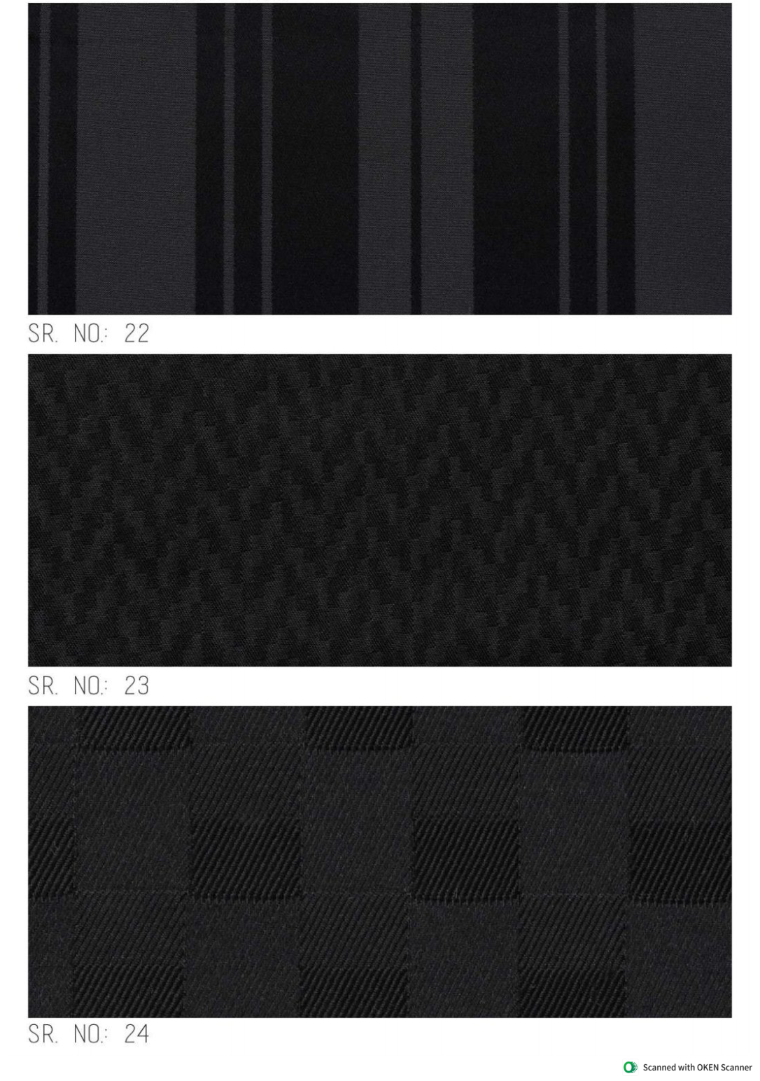 Shower curtain design sheet serial numbers 22 to 24
