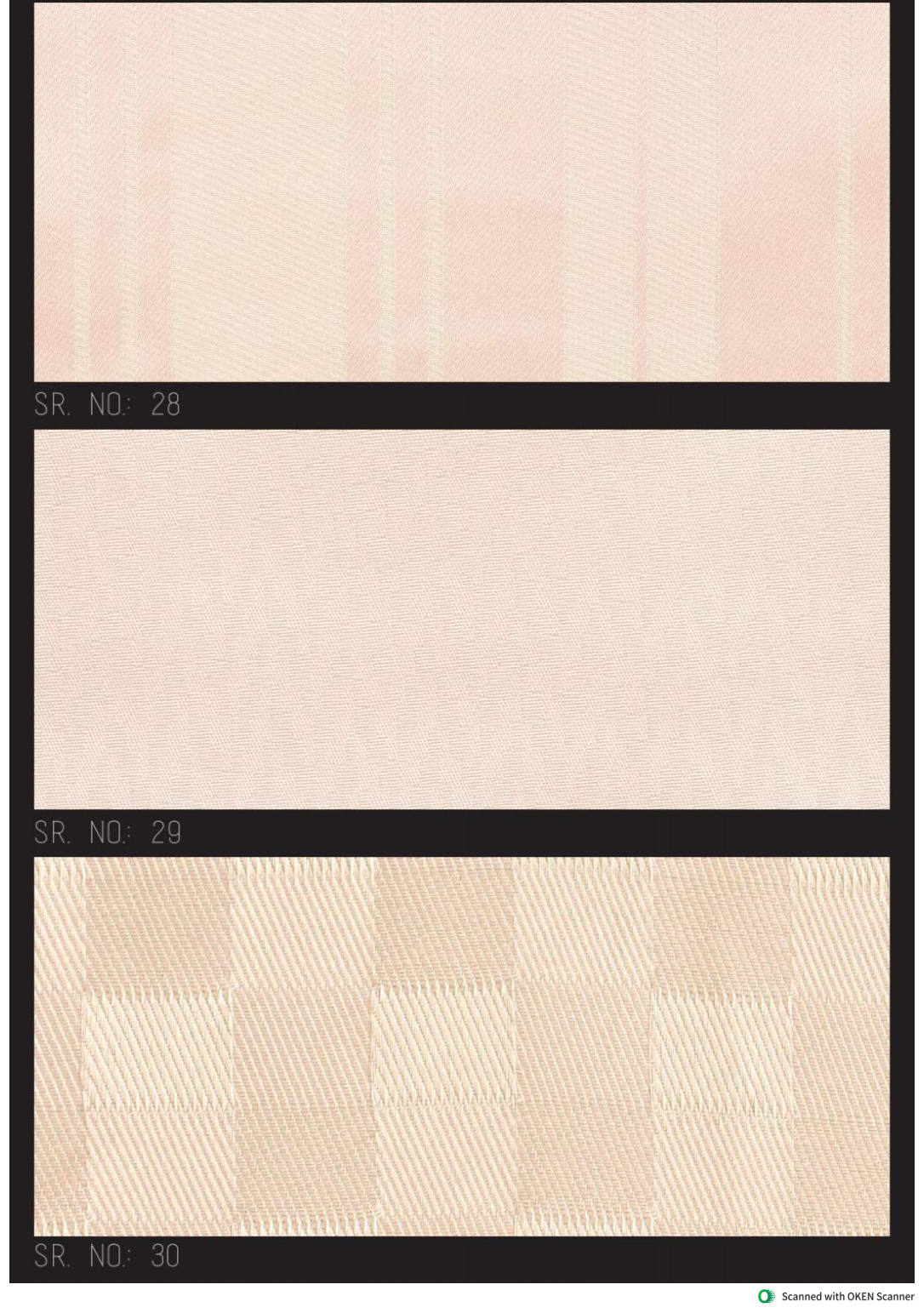 Shower curtain design sheet serial numbers 28 to 30
