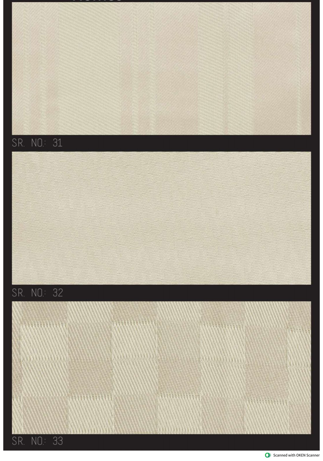 Shower curtain design sheet serial numbers 31 to 33