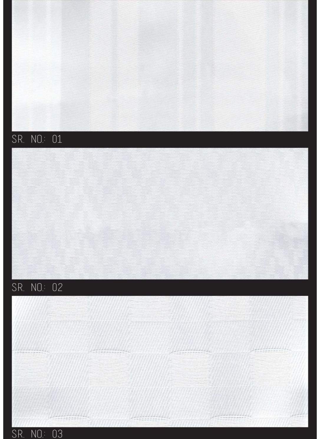 Shower curtain design sheet serial numbers 01 to 03